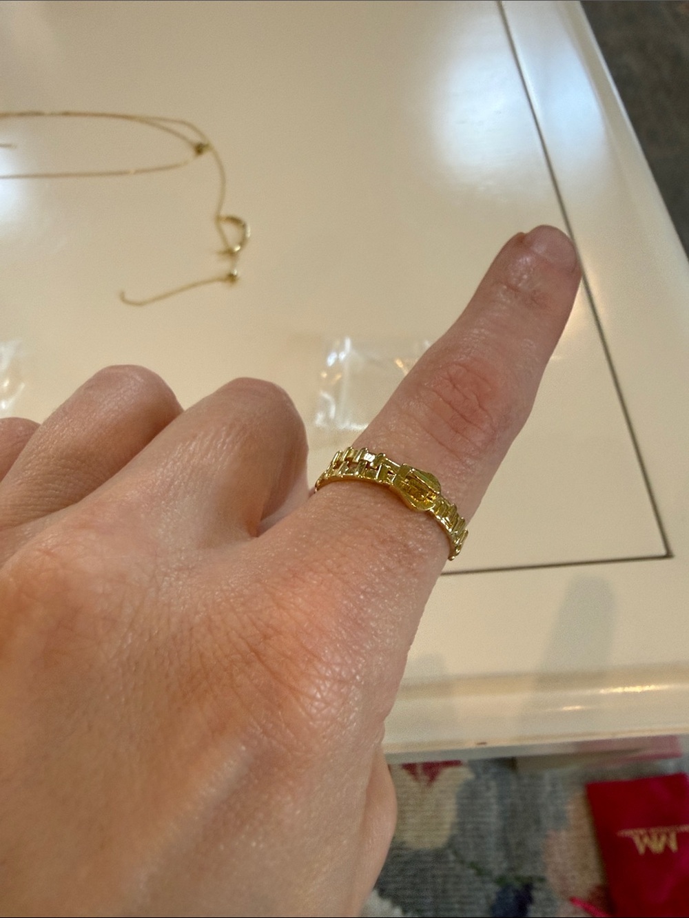 Melinda Maria Gold zipper ring size 9 - Picture 2 of 6